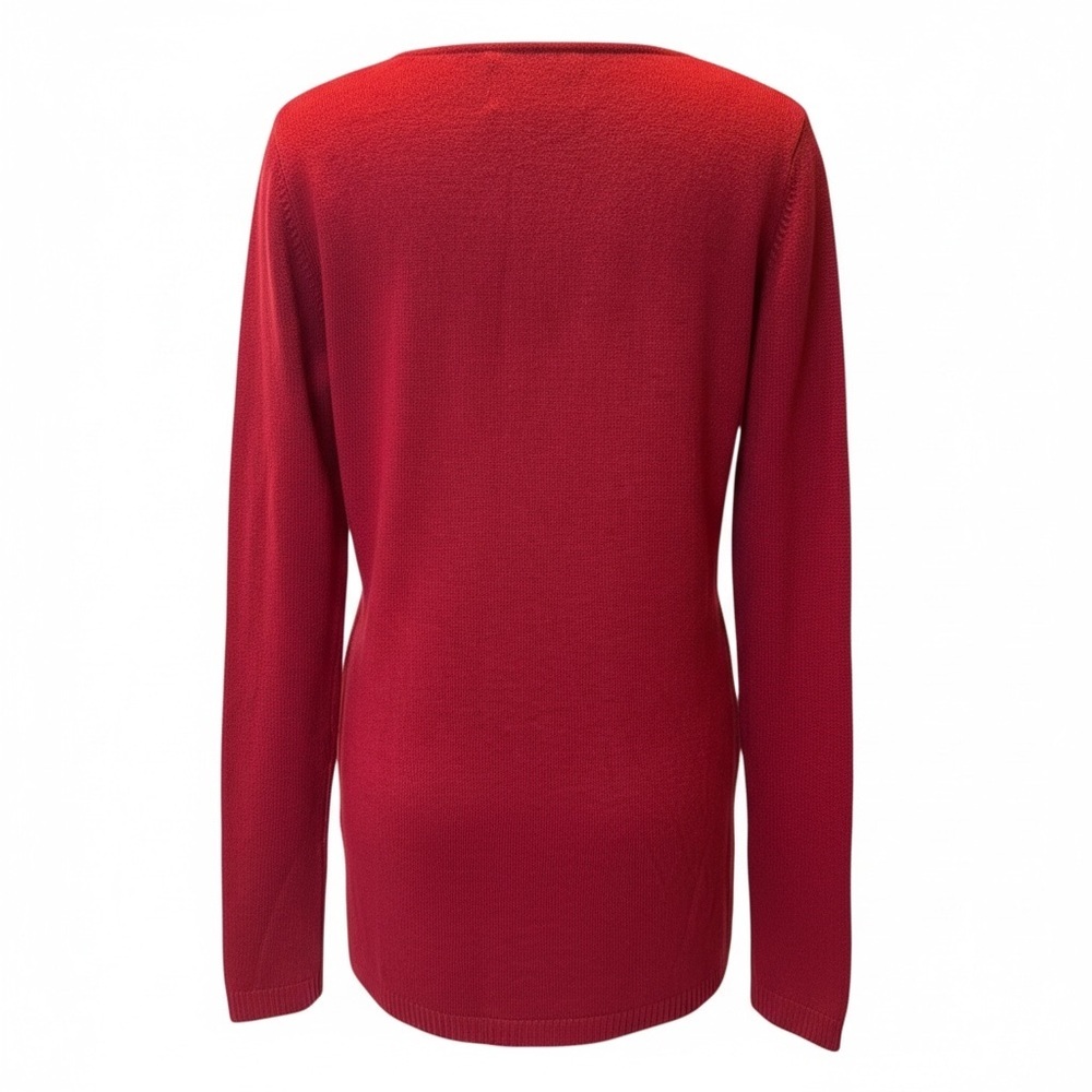 Madison Rich Red V-Neck Sweater - Picture 4 of 5